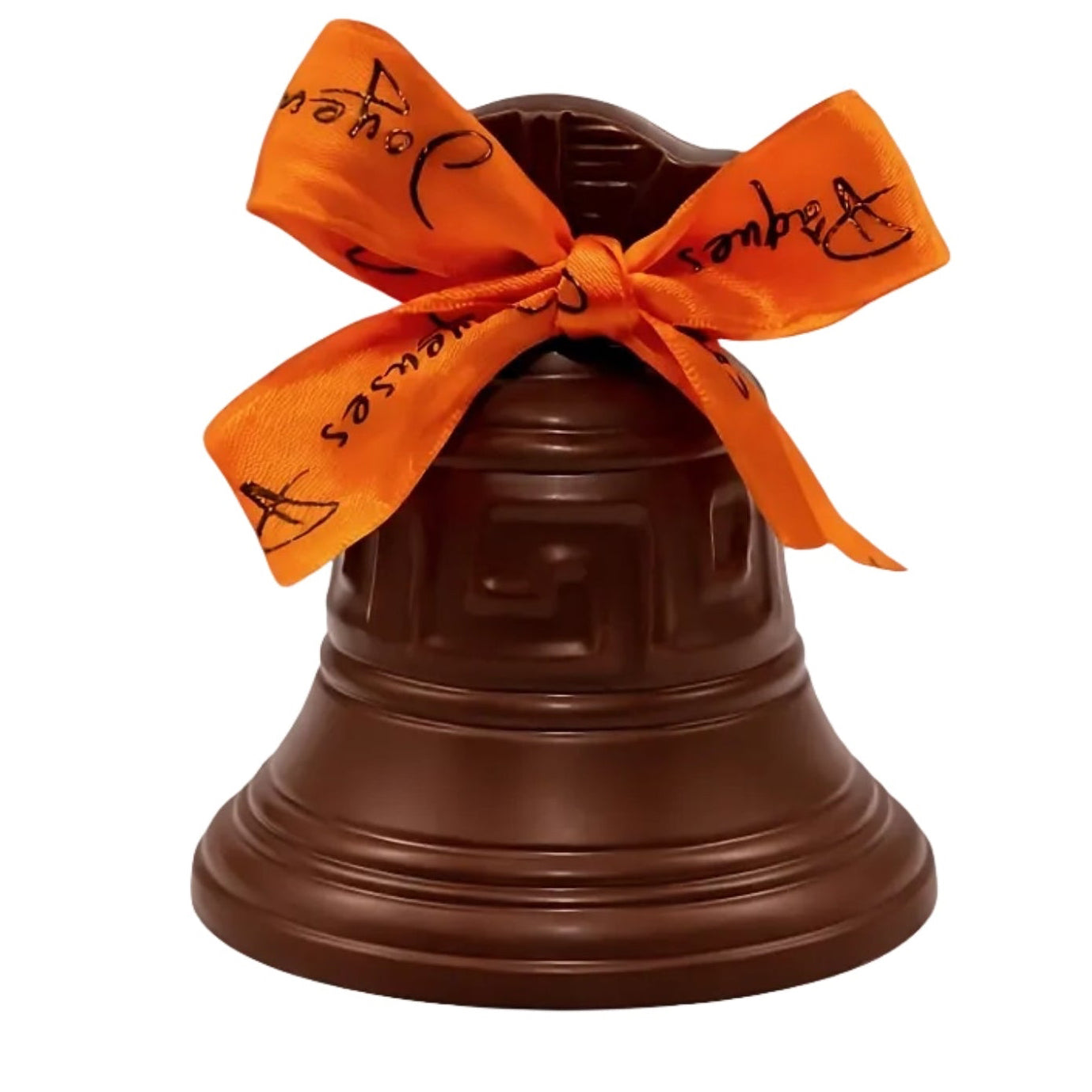 Cloche Pâques chocolat lait nœud orange - La Maison du Rocher