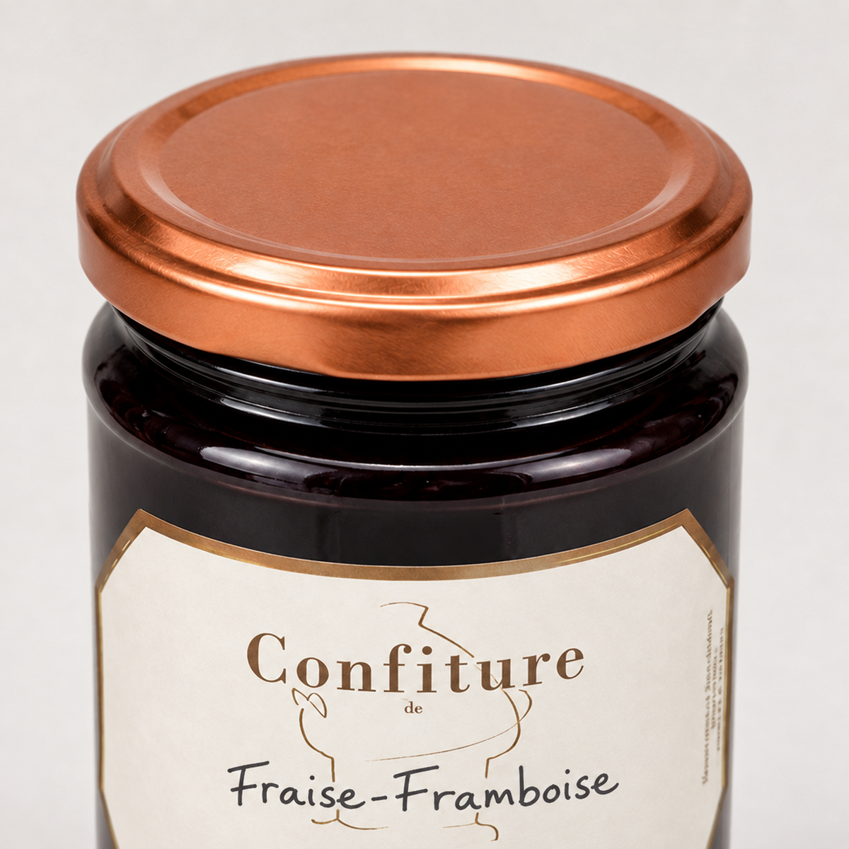 couvercle de la confiture fraise framboise