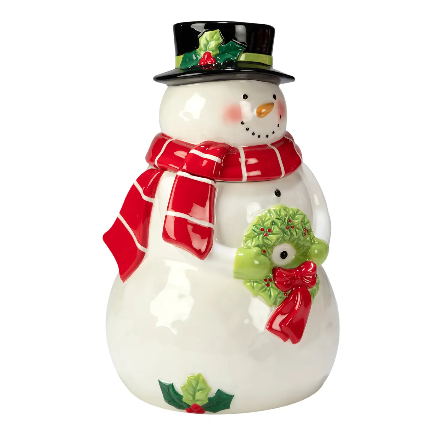 Boîte à biscuits en relief Bonhomme de neige de Noël, 27 cm