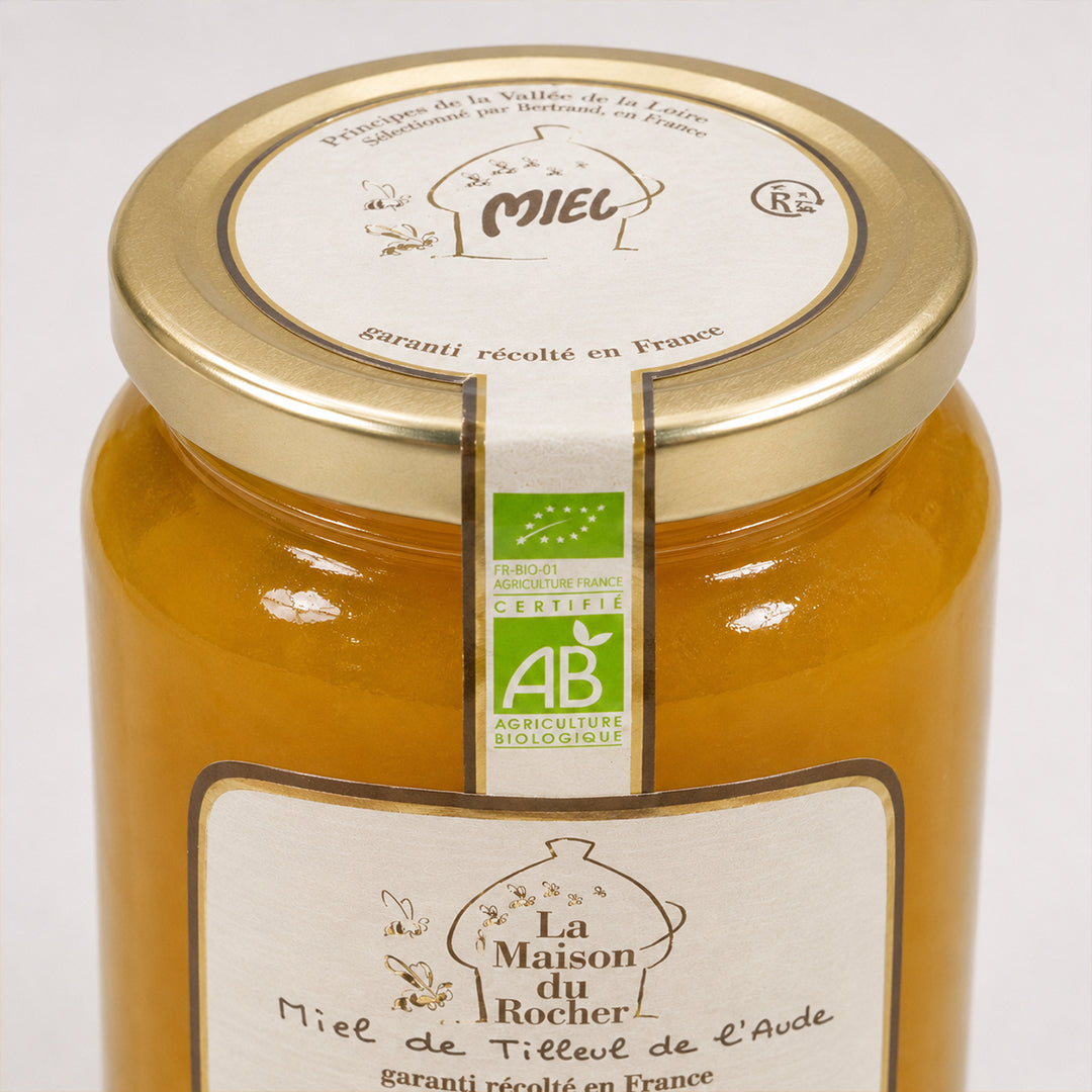 Etiquette du miel de tilleul de l'Aude