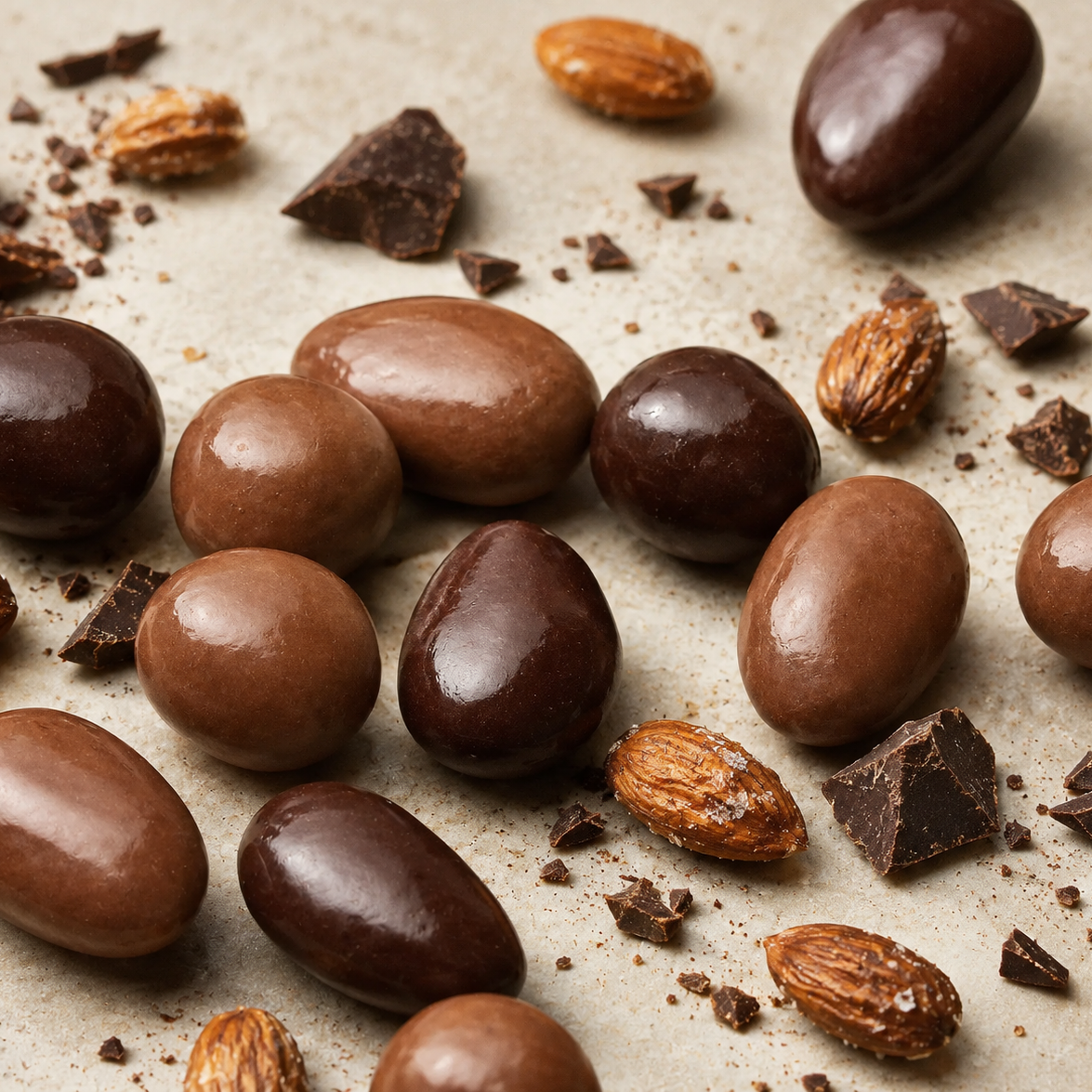 Amandes enrobées de chocolat