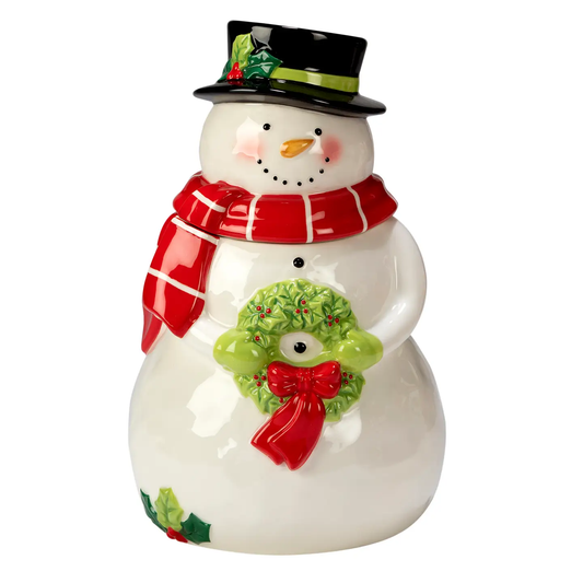 Boîte à biscuits en relief Bonhomme de neige de Noël, 27 cm