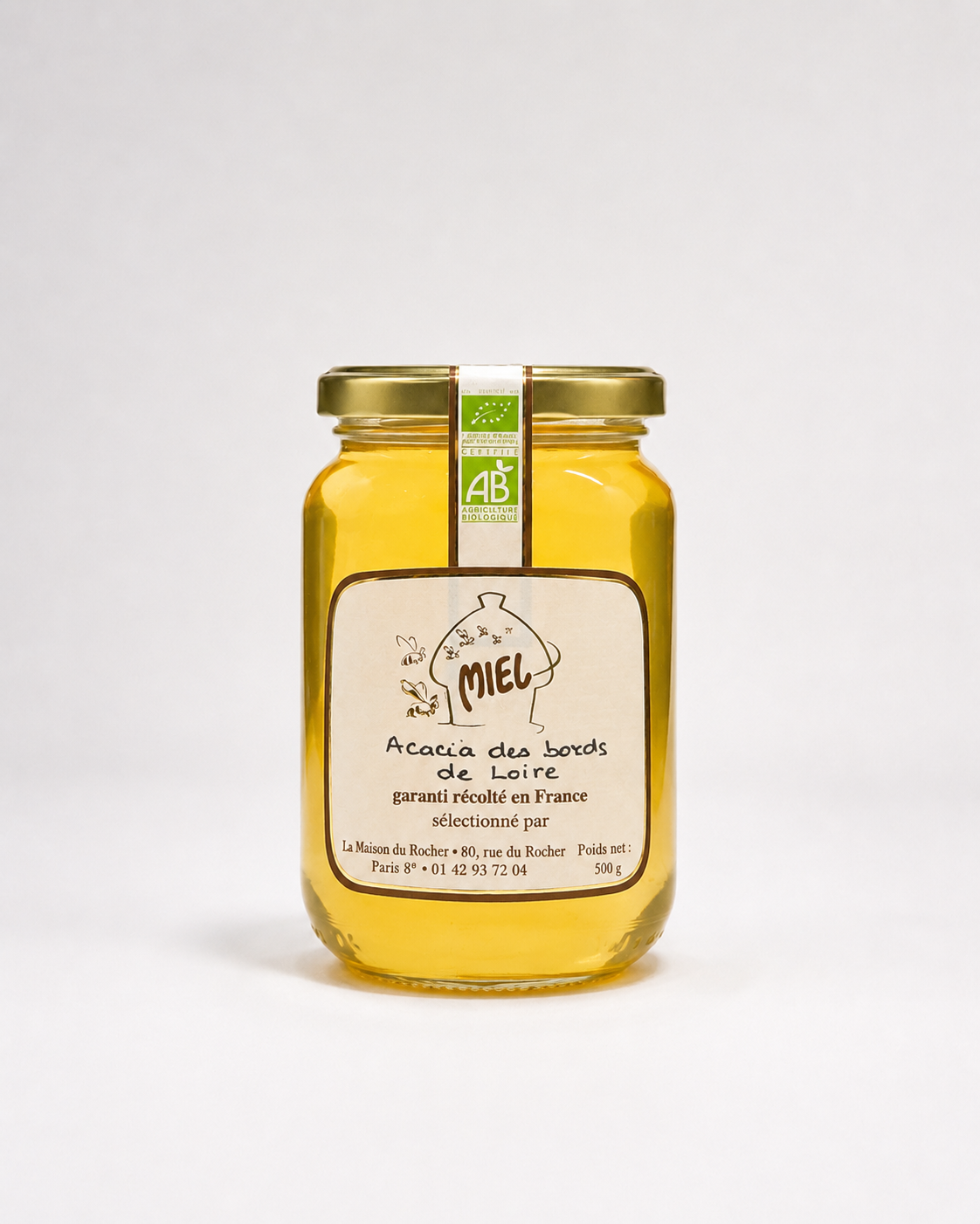 miel d'acacia récolté sur les bords de la Loire