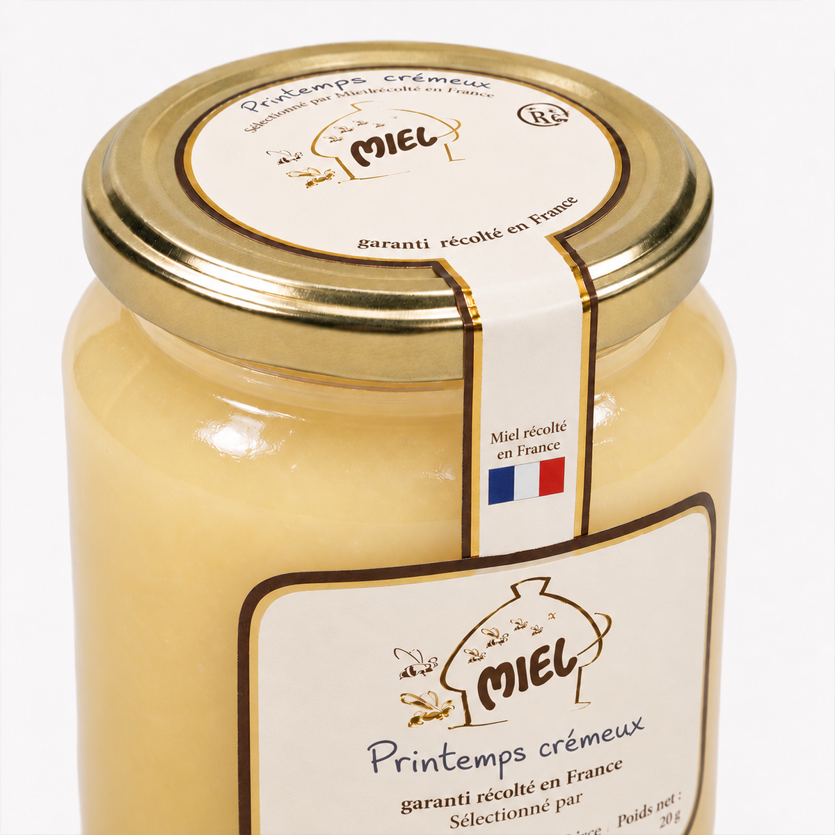 couvercle miel de printemps crémeux