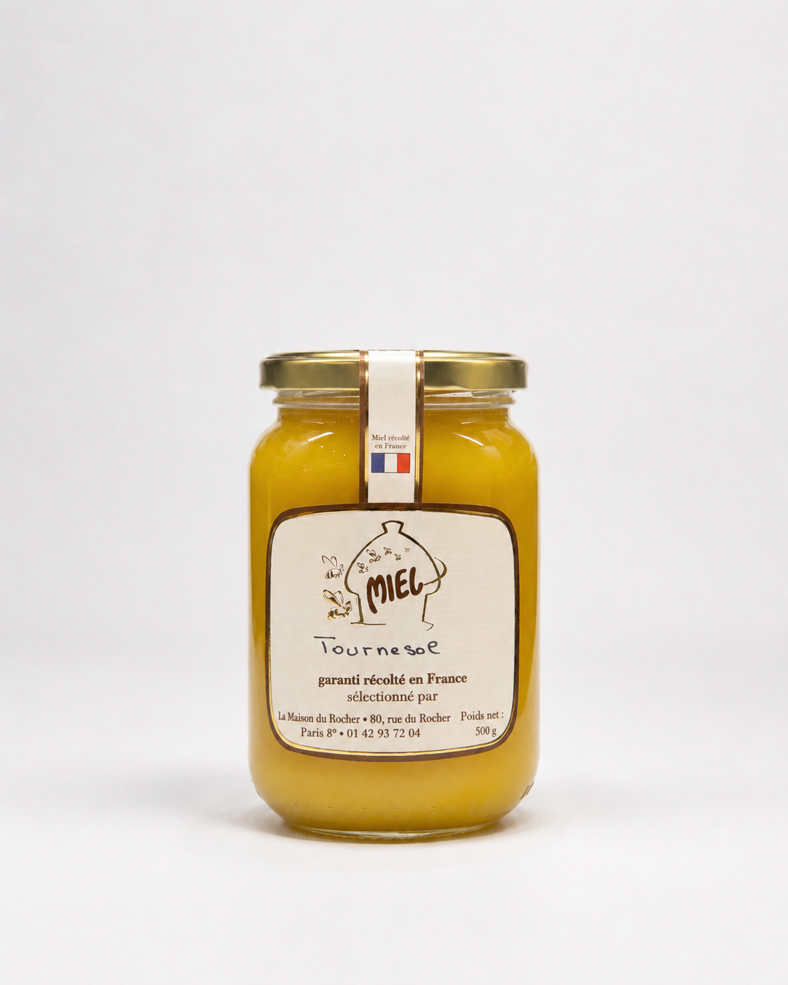Pot de miel de tournesol récolté en France